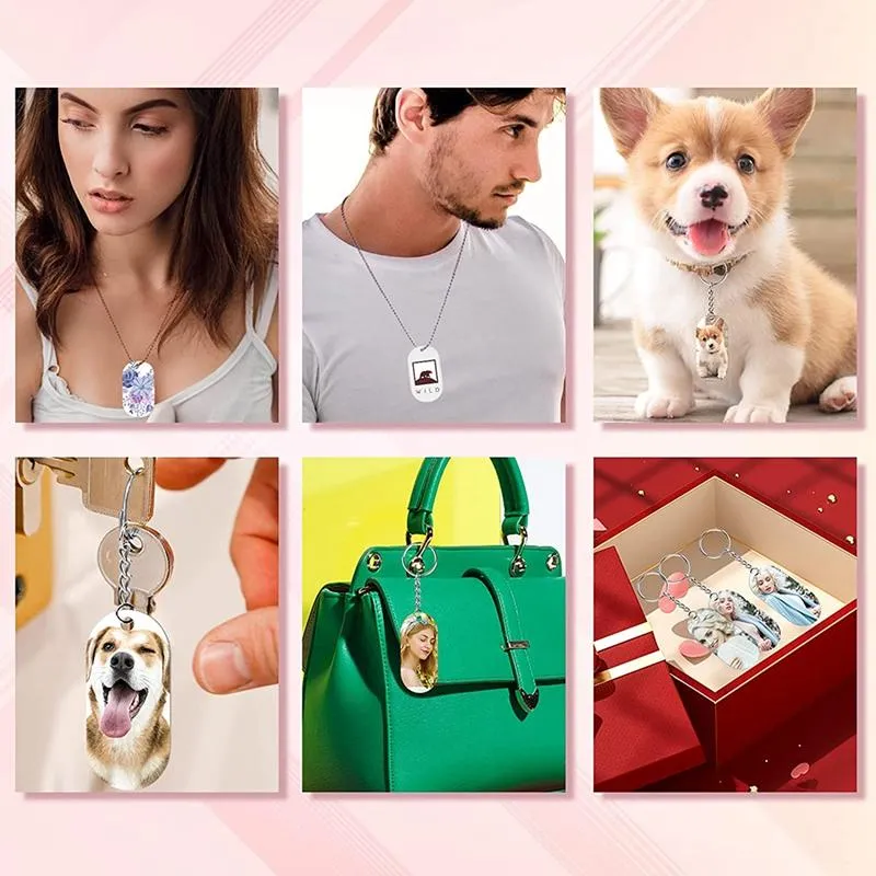 Aluminum Sublimation Dog Tags Set With Heat Pressed Tape For Personalized  Custom Pet Keychain And Necklaces From Emelinediah, $16.33